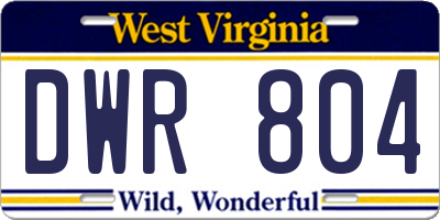 WV license plate DWR804