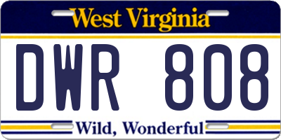 WV license plate DWR808
