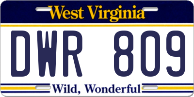 WV license plate DWR809
