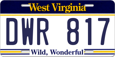 WV license plate DWR817