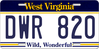 WV license plate DWR820