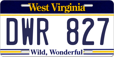 WV license plate DWR827