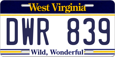 WV license plate DWR839