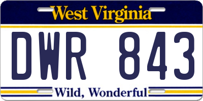 WV license plate DWR843