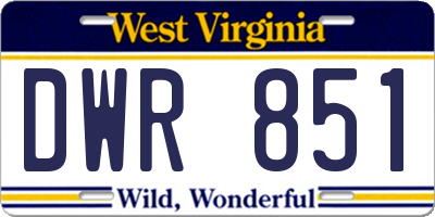 WV license plate DWR851