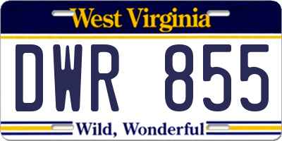 WV license plate DWR855