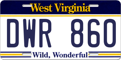 WV license plate DWR860