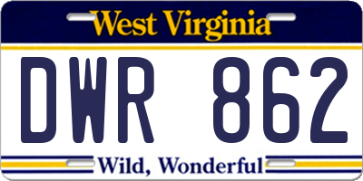 WV license plate DWR862