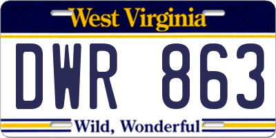 WV license plate DWR863