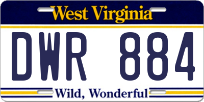WV license plate DWR884