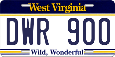 WV license plate DWR900