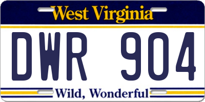 WV license plate DWR904
