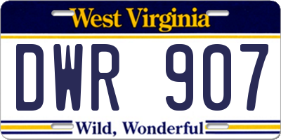 WV license plate DWR907