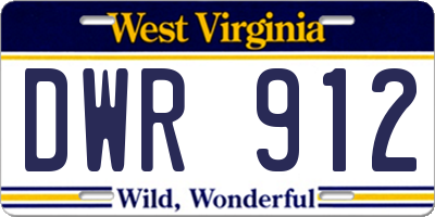 WV license plate DWR912