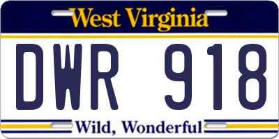 WV license plate DWR918