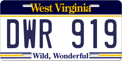 WV license plate DWR919