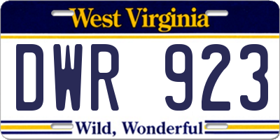 WV license plate DWR923