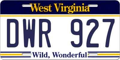 WV license plate DWR927
