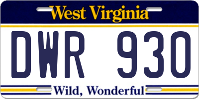 WV license plate DWR930
