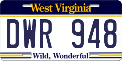 WV license plate DWR948