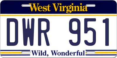 WV license plate DWR951