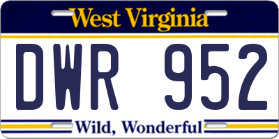 WV license plate DWR952
