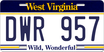 WV license plate DWR957