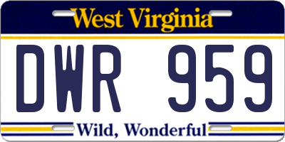 WV license plate DWR959