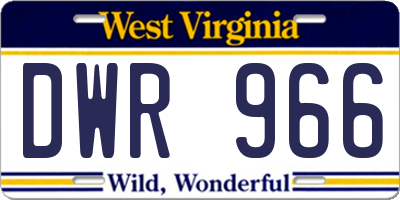 WV license plate DWR966