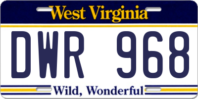 WV license plate DWR968