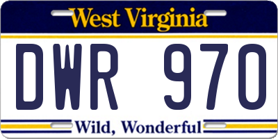 WV license plate DWR970