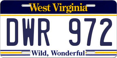 WV license plate DWR972