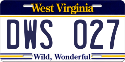 WV license plate DWS027