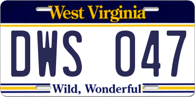 WV license plate DWS047