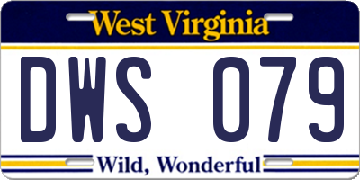 WV license plate DWS079