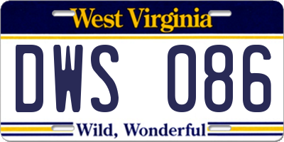WV license plate DWS086