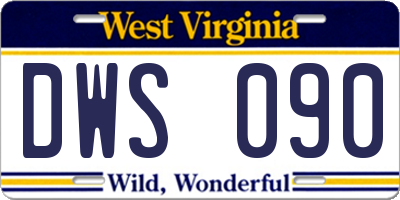 WV license plate DWS090