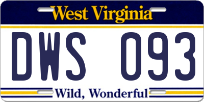WV license plate DWS093