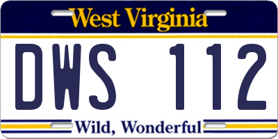 WV license plate DWS112