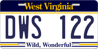 WV license plate DWS122