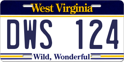 WV license plate DWS124