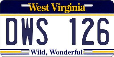 WV license plate DWS126
