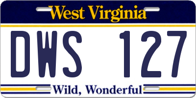 WV license plate DWS127