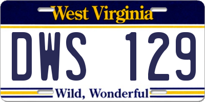 WV license plate DWS129