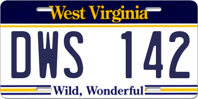 WV license plate DWS142