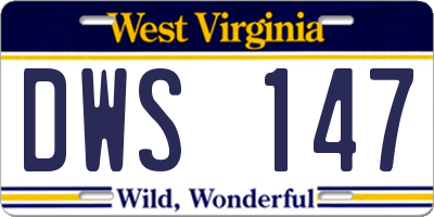 WV license plate DWS147