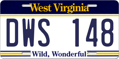 WV license plate DWS148
