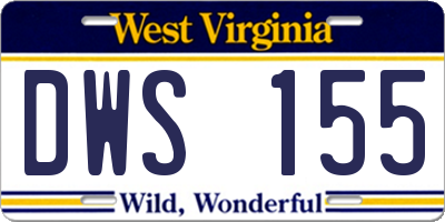 WV license plate DWS155