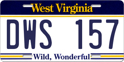 WV license plate DWS157