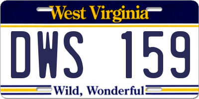 WV license plate DWS159